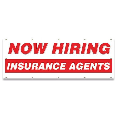 Now Hiring Insurance Agents Banner Apply Inside Accepting Application Single Sided